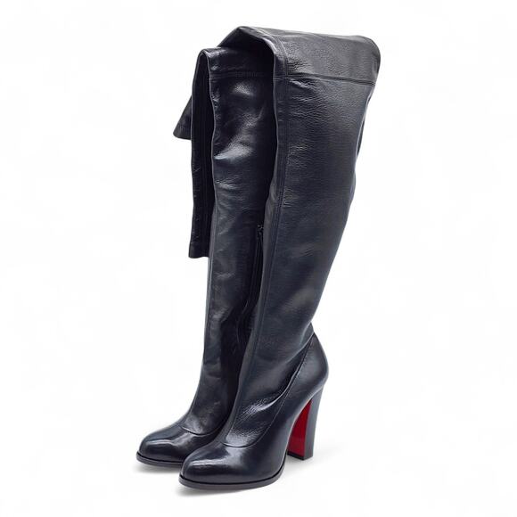 Christian Louboutin Kiss Me Gena Leather Over the Knee Boots EU 37 US 6.5 $1795 - Picture 2 of 9